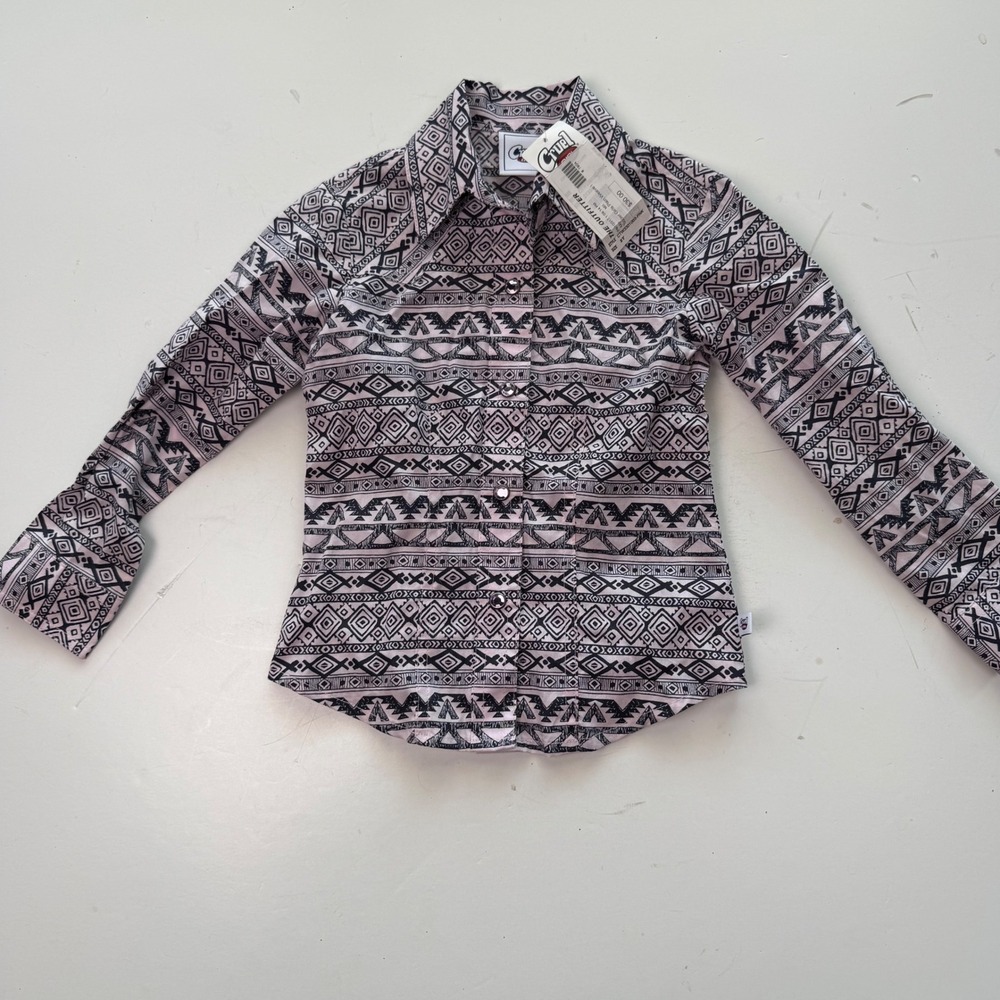 Cruel Girl Toddler Girls Pink Black Rodeo Cowgirl Western Snap Shirt  2T NWT